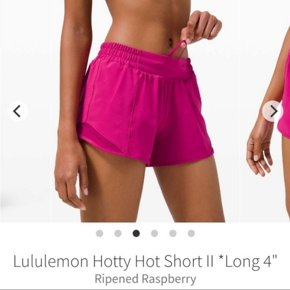 NEW LULULEMON HOTTY HOT SHORTS 4" TALL LOW RISE RIPENED RASPBERRY - Picture 3 of 8